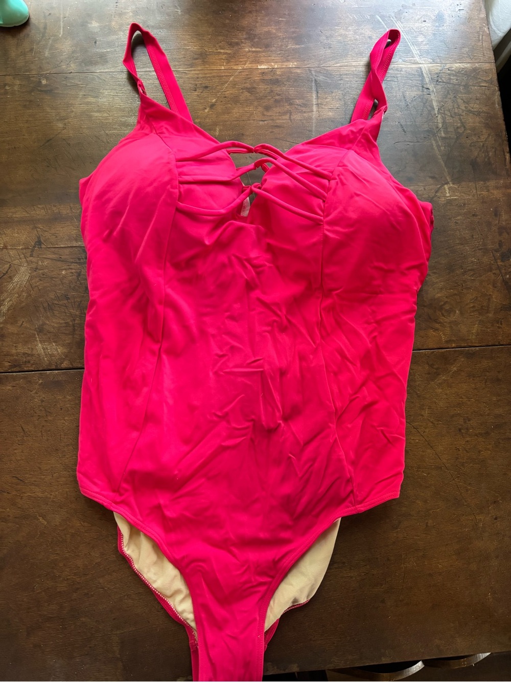 Swimsuits For All Bright Hot Pink One-Piece with Crisscross Front